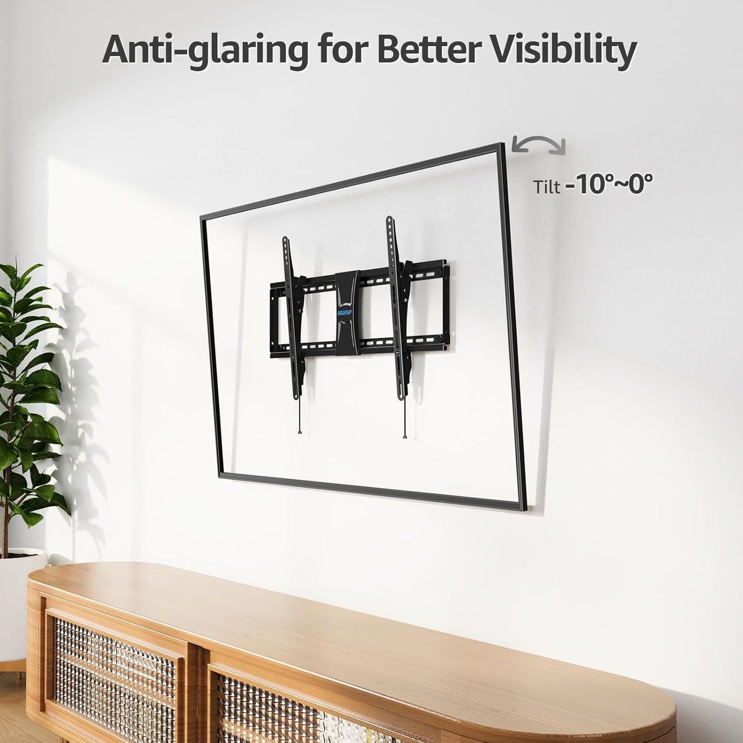 MOUNTUP UL Listed TV Wall Mount, Tilting TV Mount Bracket for Most 37-82 Inch Flat Screen/Curved Low Profile Wall Mount Saving Space Max VESA 600x400 mm Hold up to 99 lbs Fit 16" 18" 24" Stud MU0008