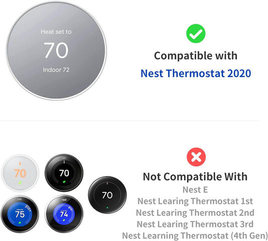Petrichor Nest Thermostat Wall Plate - Compatible with Google Nest Thermostat 2020 - Nest Thermostat Trim Kit, Nest Thermostat Wall Plate Cover Accessory Easy Installation - Snow - PuriLite