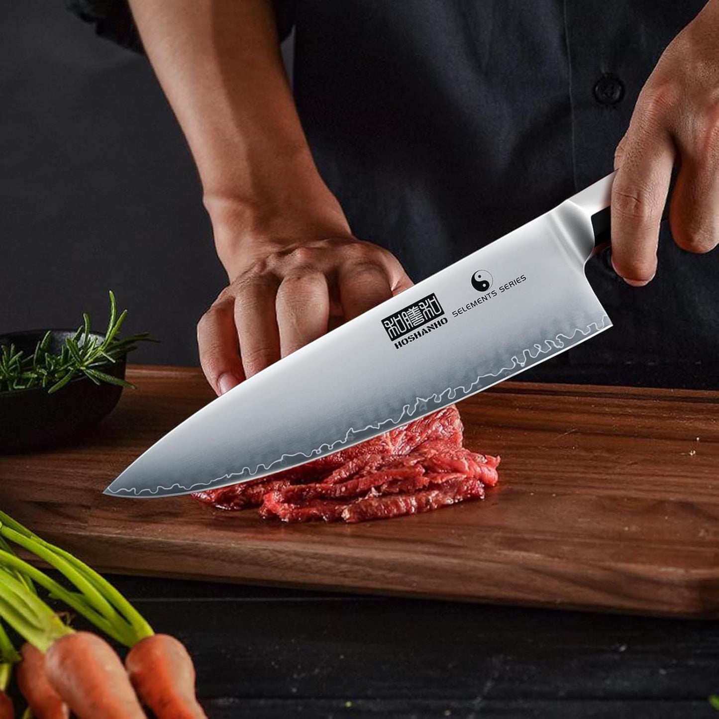 HOSHANHO Fillet Knife 7 Inch, Professional Japanese Super Steel Boning Knife for Meat Chicken Cutting, Japanese Fish Fillet Knife with Ergonomic Red Sandal Wooden Handle