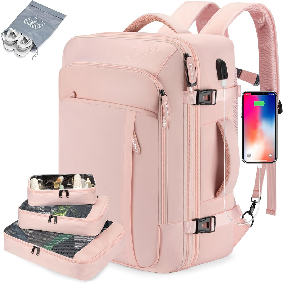 Lumesner Carry on Backpack, Extra Large 40L Flight Approved Travel Backpack for Men & Women - PuriLite