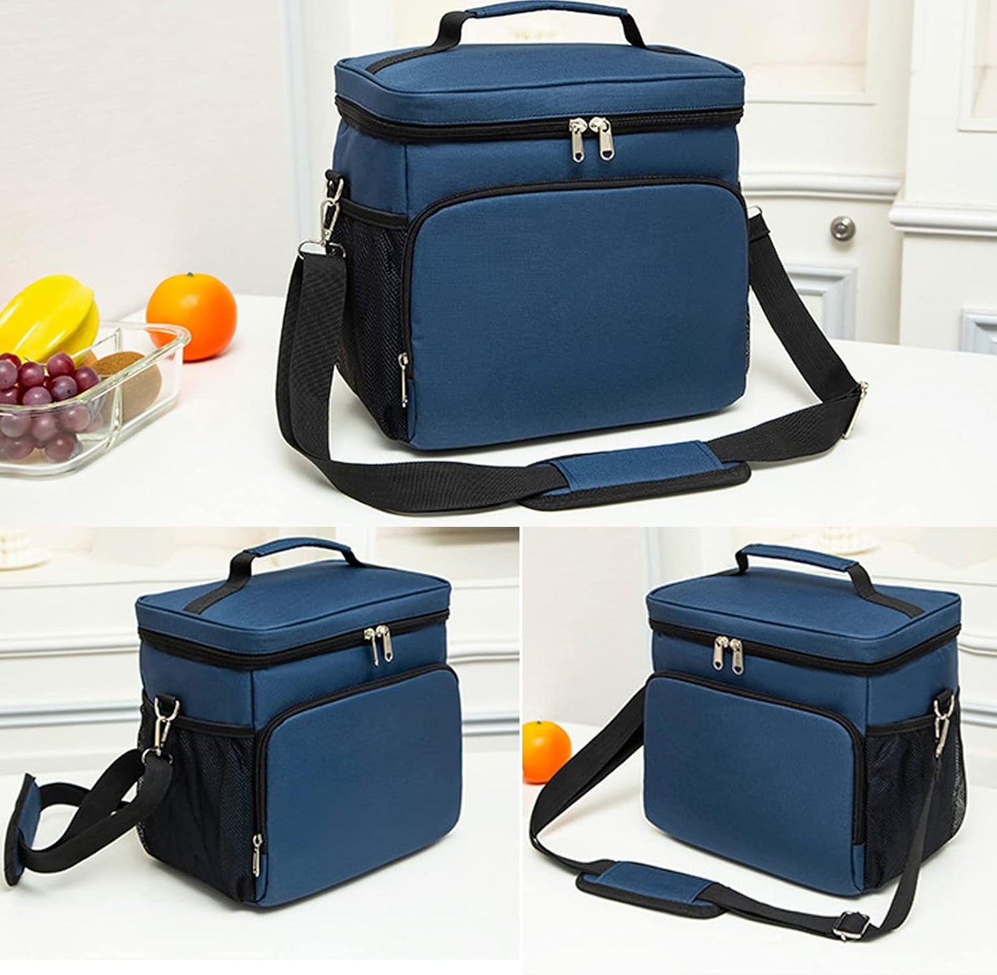Insulated Lunch Bag for Women/Men Reusable Lunch Box Tote Bag, Large Thermal Cooler Bag with Adjustable Shoulder Strap for Kids and Adult,for Work/School/Outdoor Activity