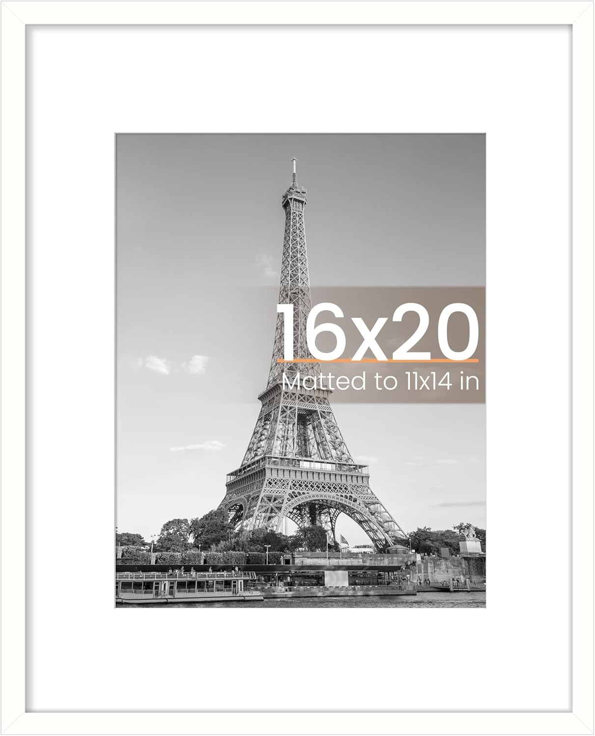 upsimples 11x14 Picture Frame, Display Pictures 8x10 with Mat or 11x14 Without Mat, Wall Hanging Photo Frames, Black