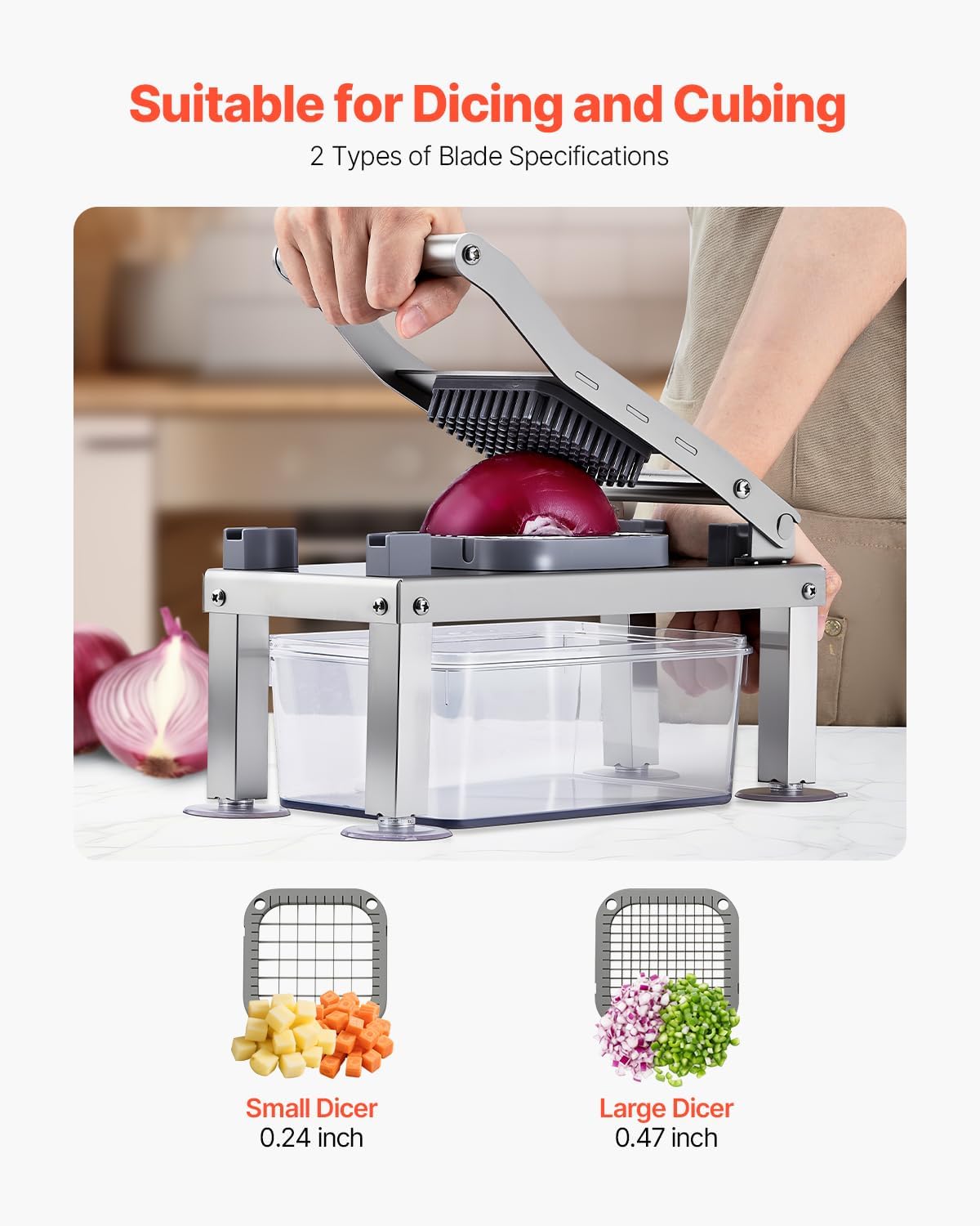 Purilite Select Stainless Steel Vegetable Chopper & Food Dicer