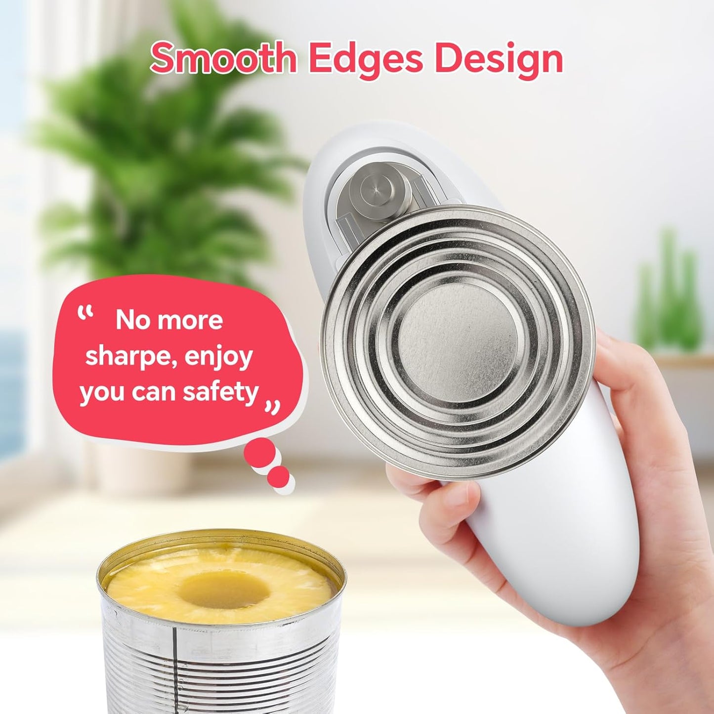 Osnil Rechargeable Electric can Opener for Seniors, Arthritis and Mum Automatic Open Any Size can with Smooth Edge Food-Safe with Rechargeable Battery and USB Cable