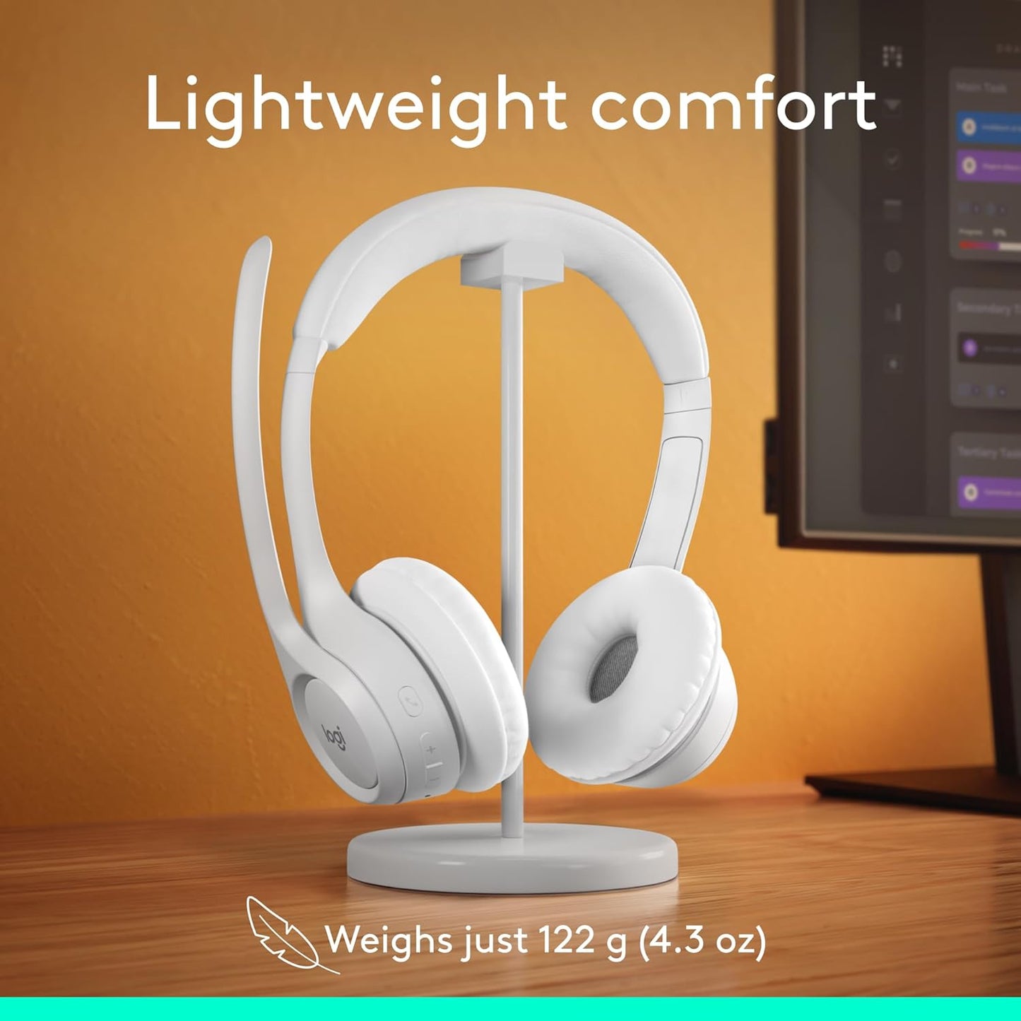 Logitech Zone 301 Wireless Bluetooth Headset with Noise-Canceling Microphone, Compatible with Windows, Mac, Chrome, Linux, iOS, iPadOS, Android – Graphite