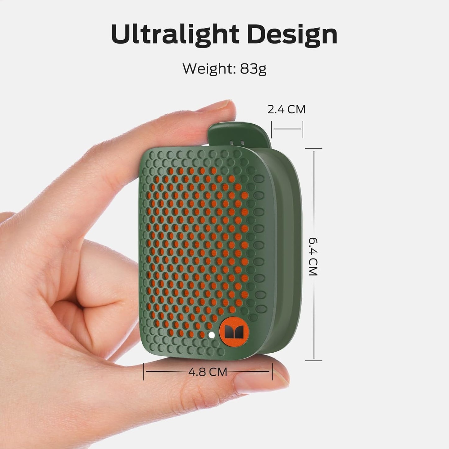 Monster Blaster Micro Clip on Bluetooth Speaker, Wireless Wearable Speaker for Hands-Free Calls and Music, Mini Small Portable Speaker for Workout, Cycling, Running, TWS, IPX7, 12H Playtime, Blue