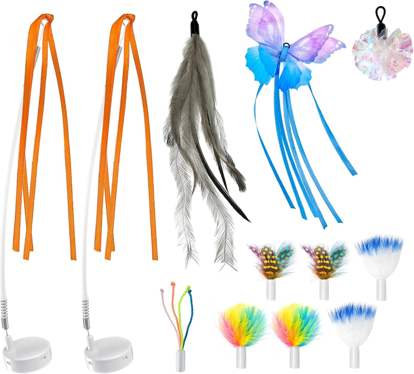 ORSDA Cat Toys Interactive, 4 in 1 Automatic Cat Toy, Hide and Seek, Whack a Mole, Magic Wand, Chasing Feather, with 4 Replacements, USB Rechargeable, for All Breed Sizes