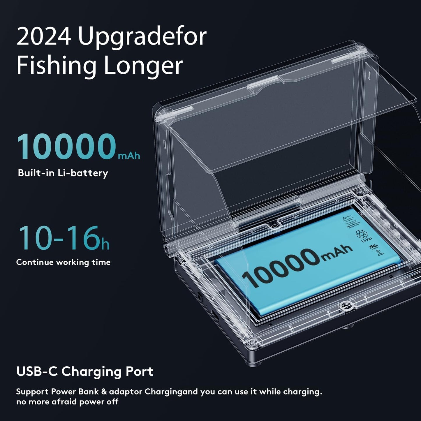 Fourq Underwater Fishing Camera, Fishing Camera with Infrared Night Vision Light, Portable Fish Finder with 100ft Cable, 5 Inch LCD and Upgraded HD Lens for Ice Lake Boat Kayak Fishing