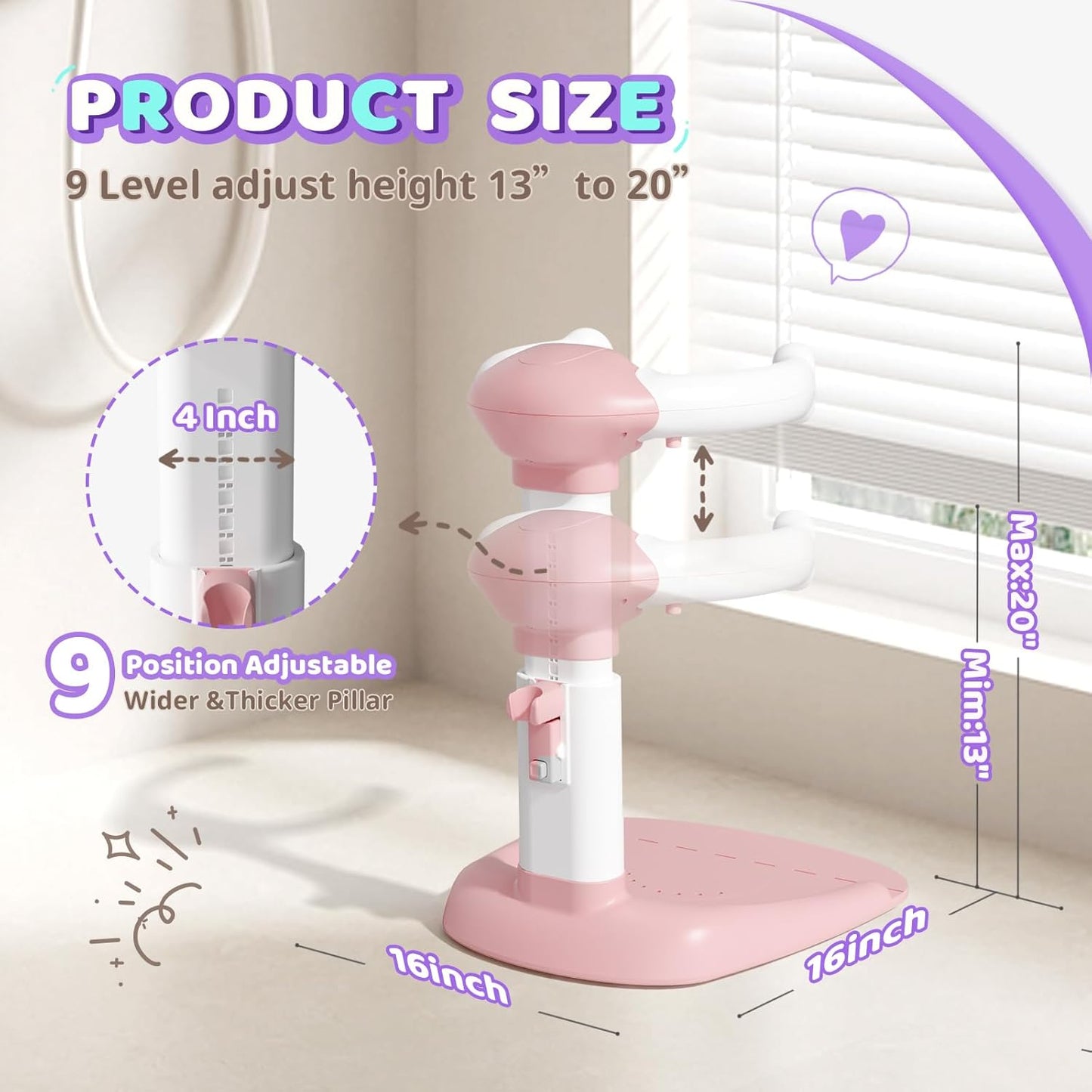 COOSEYA ® Baby Bathtub With Shower Stand Support|Anti-Pinch Soporte para Bañera de Bebé Adjustable Baby Shower Tower, Smart Water Flow Hug Tower for 6-36 Months, Ideal baby shower gifts