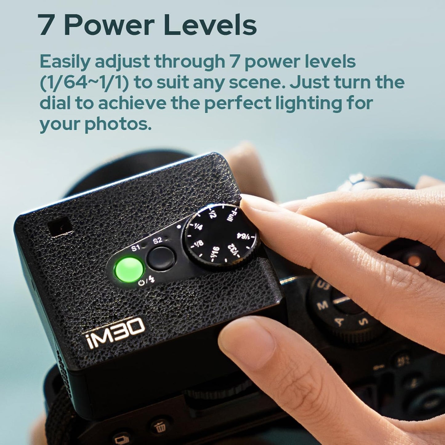 Godox iM30 Mini Camera Flash GN15 On-Camera Speedlite with 7 Power Levels 3.6s Recycle Time Single-Contact Hot Shoe Replacement for Canon Nikon Sony Mirrorless Cameras