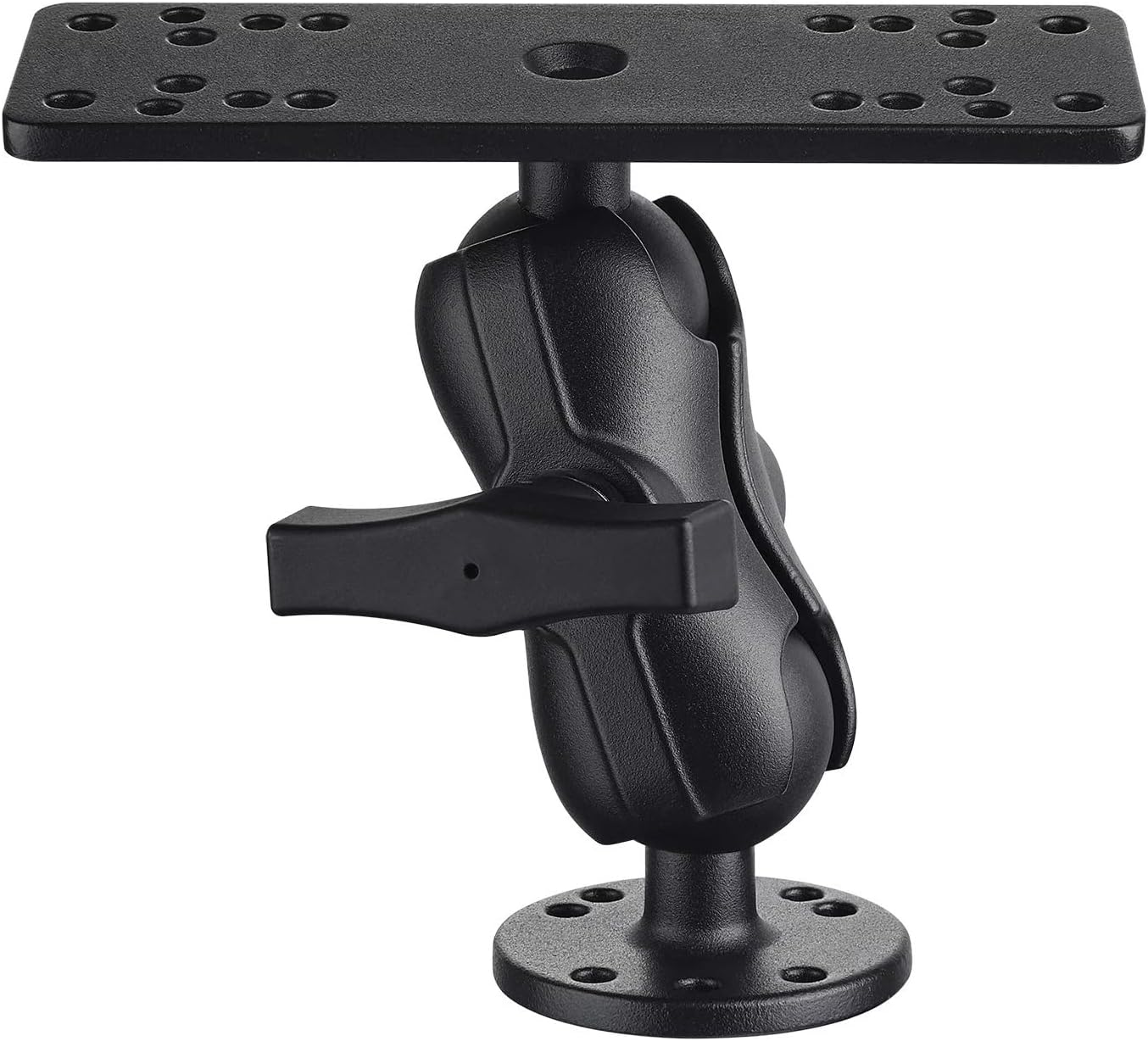 Strg Kayak Fish Finder Mount with 1.5" C Size Ball Rectangular Plate and Round Base, 3.75" Medium Arm Fish Finder Mount Boat Marine Electronic Mounts for Garmin, Lowrance and More Fish Finders