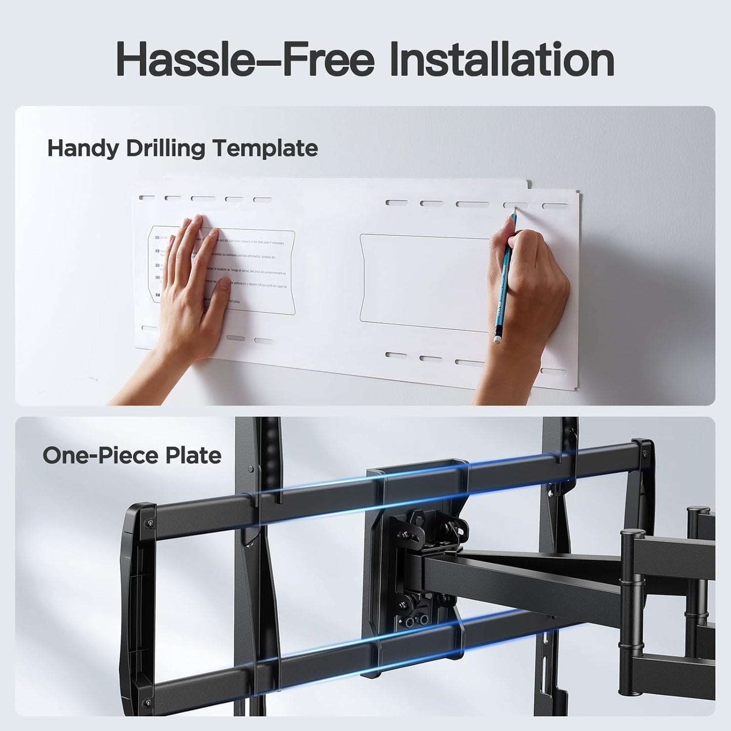 PERLESMITH Full Motion TV Wall Mount for 50-90 in TVs, Super Load-Bearing up to 165lbs, TV Mount Bracket with Dual Articulating Arms Swivel Tilt Extension, Max VESA 800x400mm, Fits 16” to 24" Studs