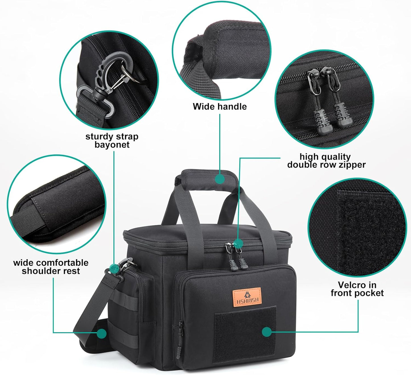 HSHRISH Tactical Large Lunch Bag for Men,Leakproof Insulated Lunch Box, Durable Soft Cooler Bag with Shoulder Strap Lunch Pail for Work Shifts Outdoor