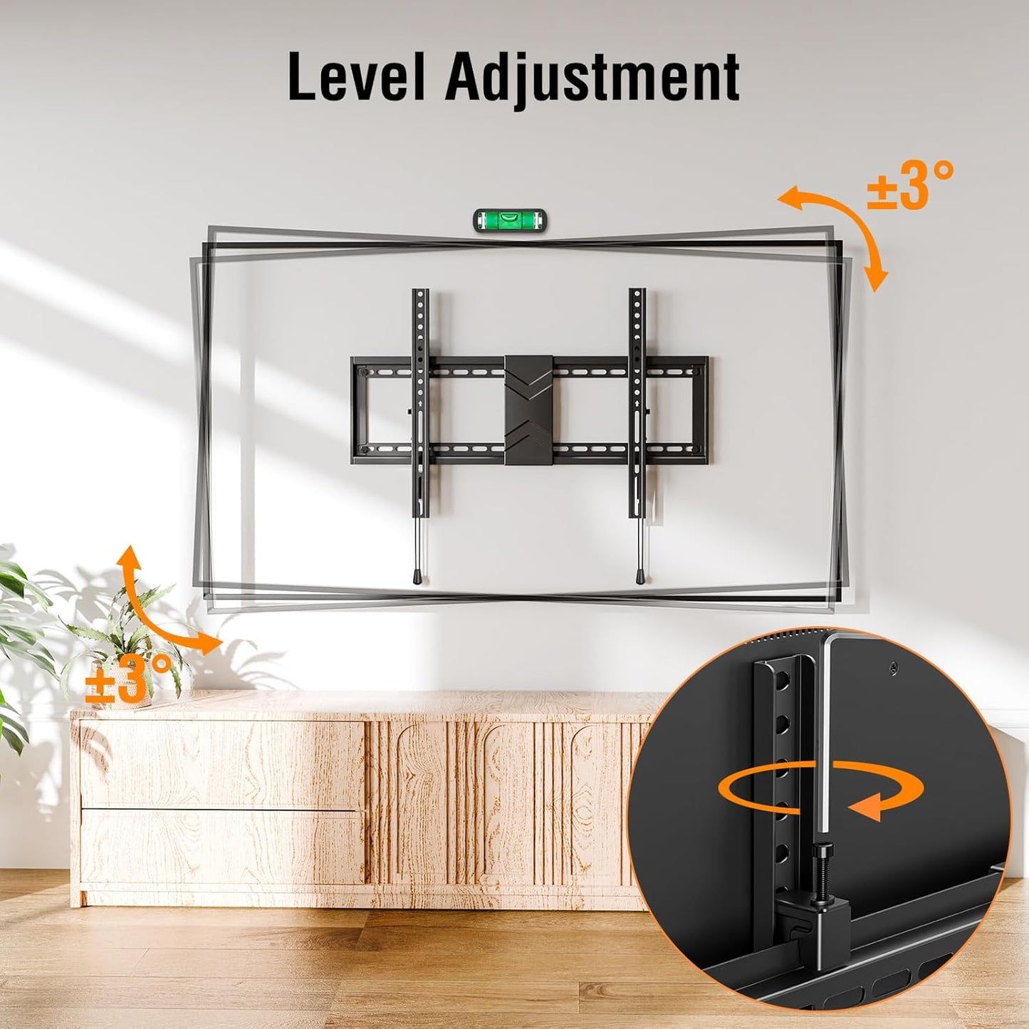 Tilting TV Wall Mount Bracket, Universal TV Mount Low Profile for 26-55 Inch Flat Screen TVs, Ultra Slim, Easy to Install with Tilting Knob, Fits 12''/16'' Studs, Max VESA 400x400mm, 99 lbs. ELIVED