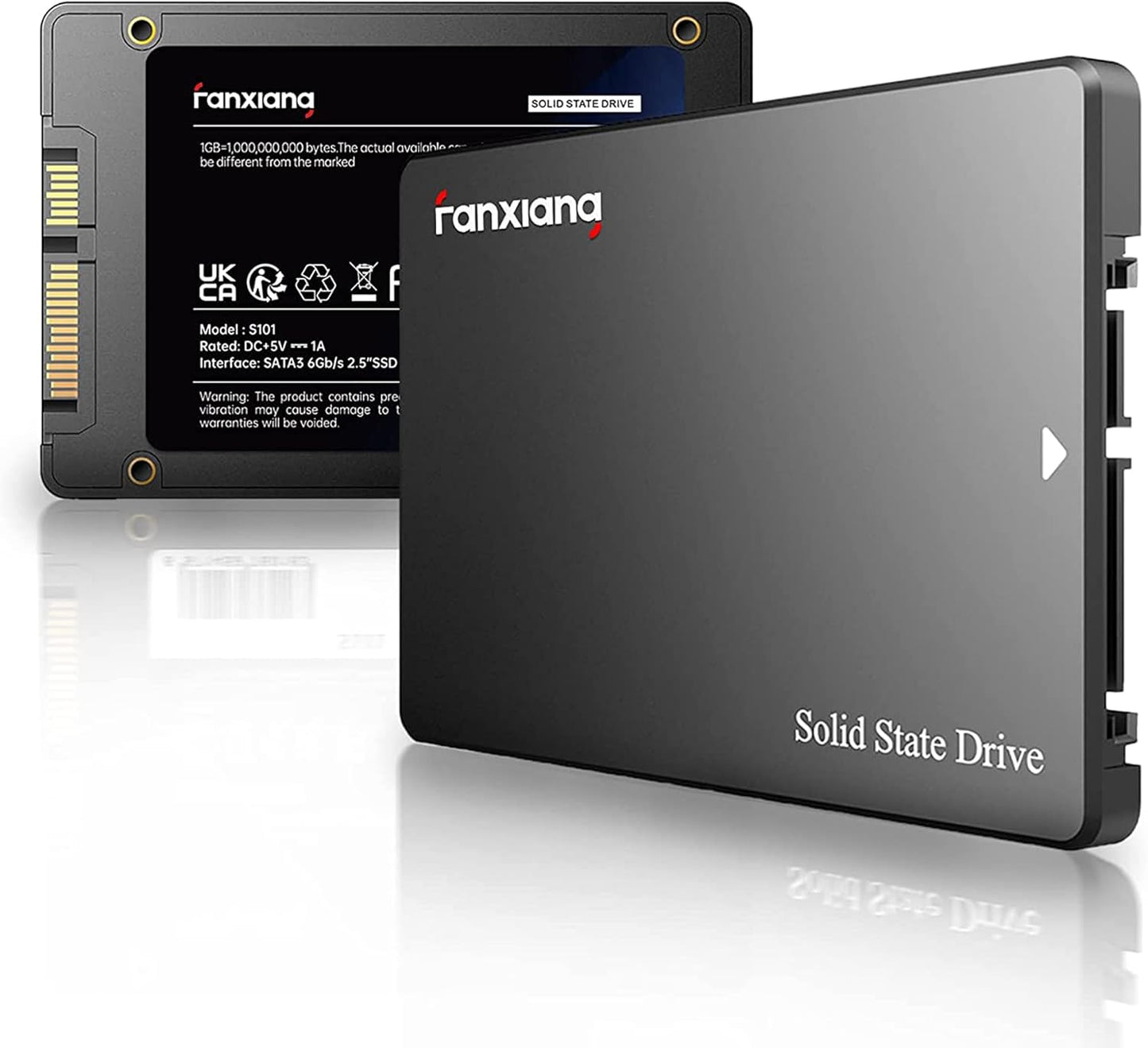 Fanxiang S101 1TB SSD SATA III 6Gb/s 2.5" Internal Solid State Drive, Read Speed up to 550MB/sec, Compatible with Laptop and PC Desktops(Black)