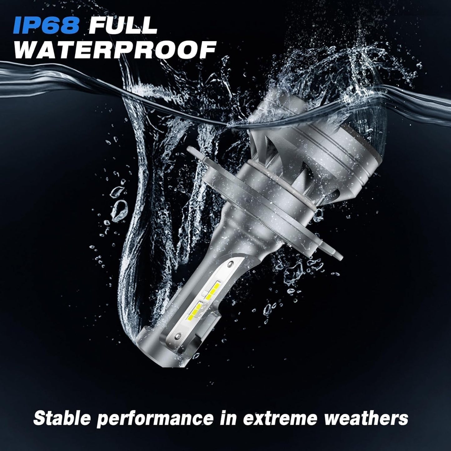 FAHREN H11 H9 LED Headlight Bulbs, 40000LM Super Bright H11 LED Bulb with Canbus Driver, 360° Adjustable Light Angle Halogen Replacement Kit, 6500K White IP68 Waterproof, Pack of 2