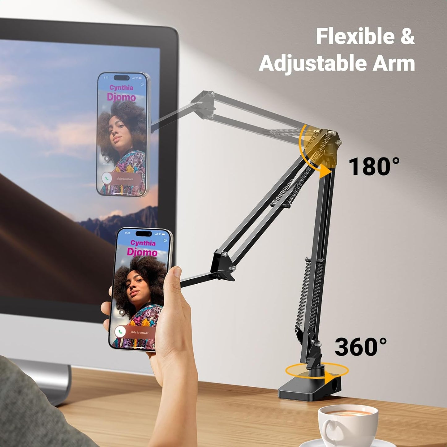UGREEN Magsafe Gooseneck Phone Stand Holder for Bed Desk Upgraded Sturdy Long Adjutable Arm, Magnetic Overhead Cell Phone Arm Stand, Bed Phone Holder Compatible with Magsafe iPhone 16 15 14 13 Pro Max