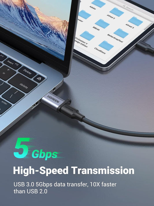 UGREEN USB C Adapter USB 3.0 A Male to Type C Female Converter Connector Fast Charge, 5Gbps Sync, Audio, Compatible for iPhone 11, Galaxy S23 S22 S9 S8 Plus A70 A50 A20e, Google Pixel 4 3a X, P30 Pro - PuriLite