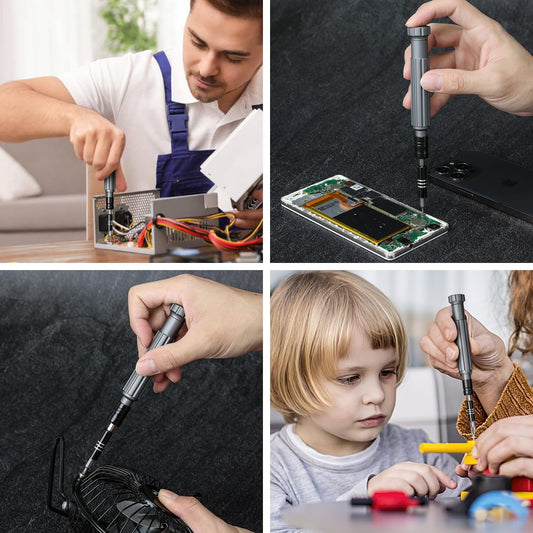 Precision Screwdriver Set, SOONAN 150 in 1 Electronics Tool Kit with 120 Bits Magnetic Screwdriver Set & 30-bit Tool Set Handy Repair Tool for Computer Phone Watch Camera Laptop, Black - PuriLite