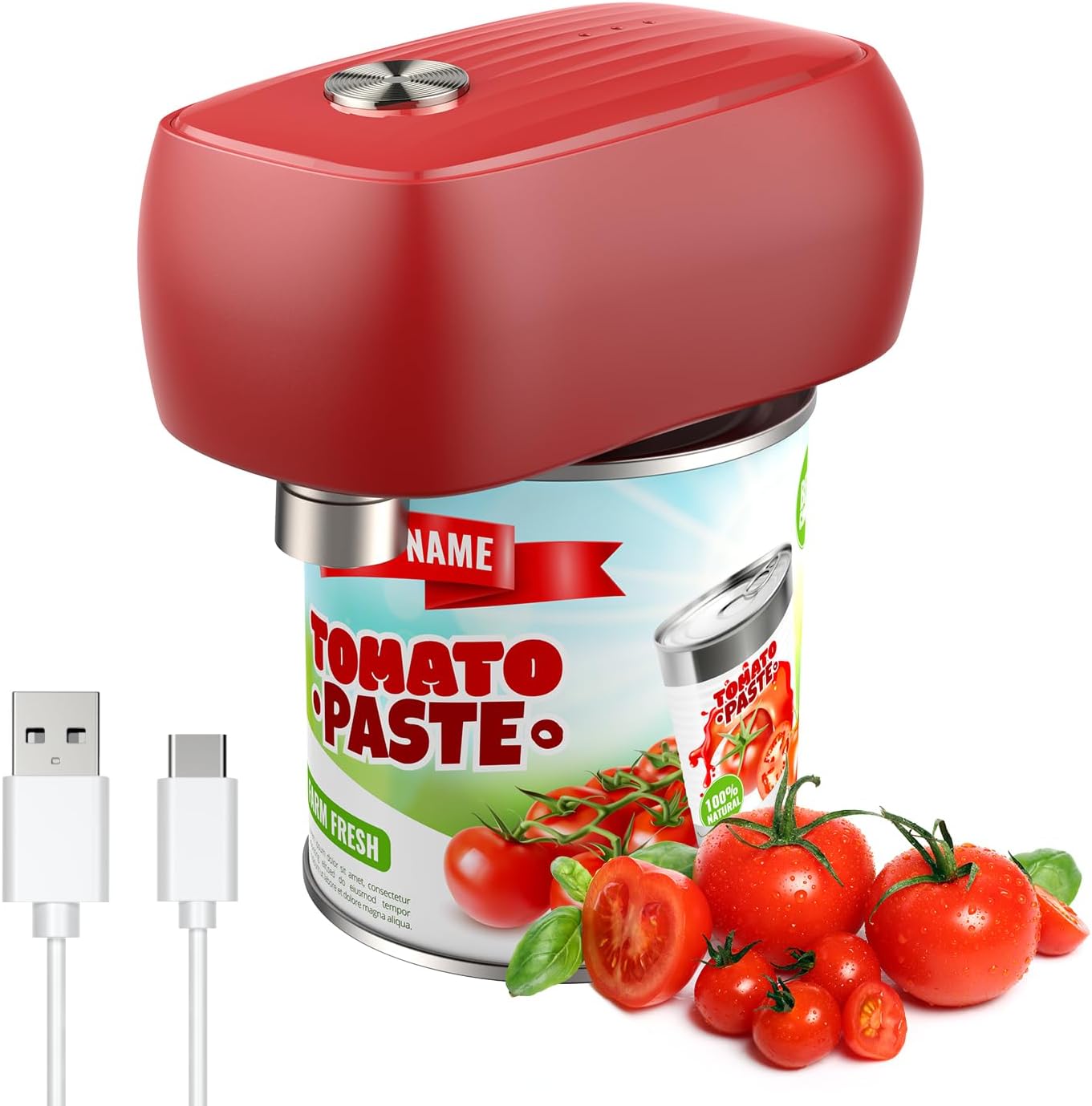 Osnil Rechargeable Electric can Opener for Seniors, Arthritis and Mum Automatic Open Any Size can with Smooth Edge Food-Safe with Rechargeable Battery and USB Cable