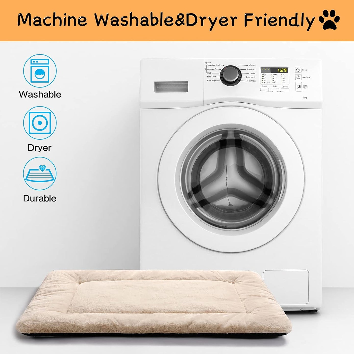 VERZEY Medium/Large Dog Bed Mat Crate Pad, 36" Metal Crates Fit, Ultra-Soft, Machine Washable & Anti-Slip Kennel Mat, Cozy Sleeping Mat for Medium/Large Dogs, Gray, 36L x 23W x 1H Inches