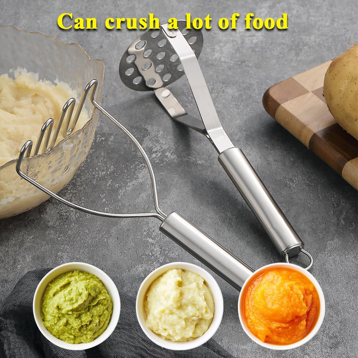 Purilite Select Dual-Head Stainless Steel Potato Masher Set