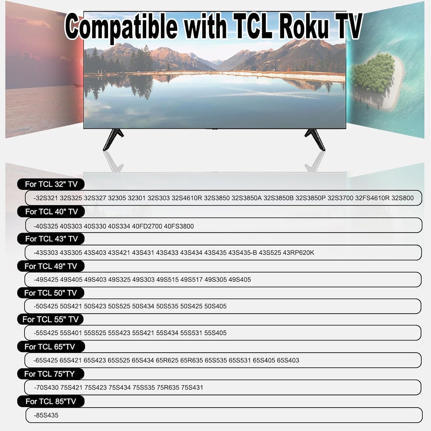 TV Stand for TCL Roku TV Stand Legs,TV Legs Replacement for Smart TV TCL 28" 32" 40" 43" 49" 50" 55" 65" 32S359 40FD5406 43S325 49S403 50S525 55S453 65S455 TV Feet (Upgrade Version)