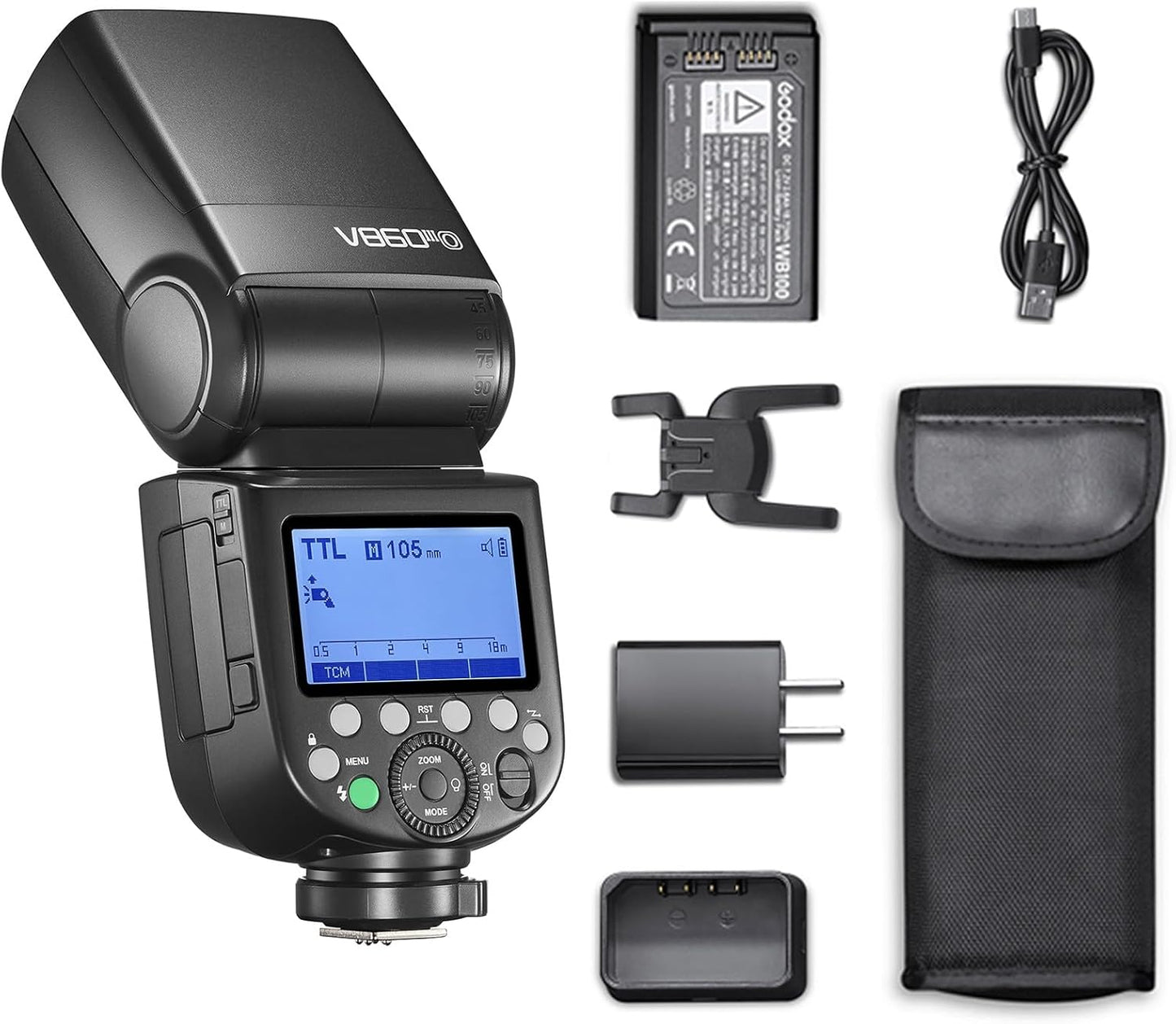 Godox V860III-N Flash for Nikon Camera Flash Speedlite Speedlight 7.2V/2600mAh Li-ion Battery, 2.4G Wireless HSS 1/8000 1.5s Recycle Time 10 Levels LED Modeling Light for Nikon (Upgraded V860II-N)