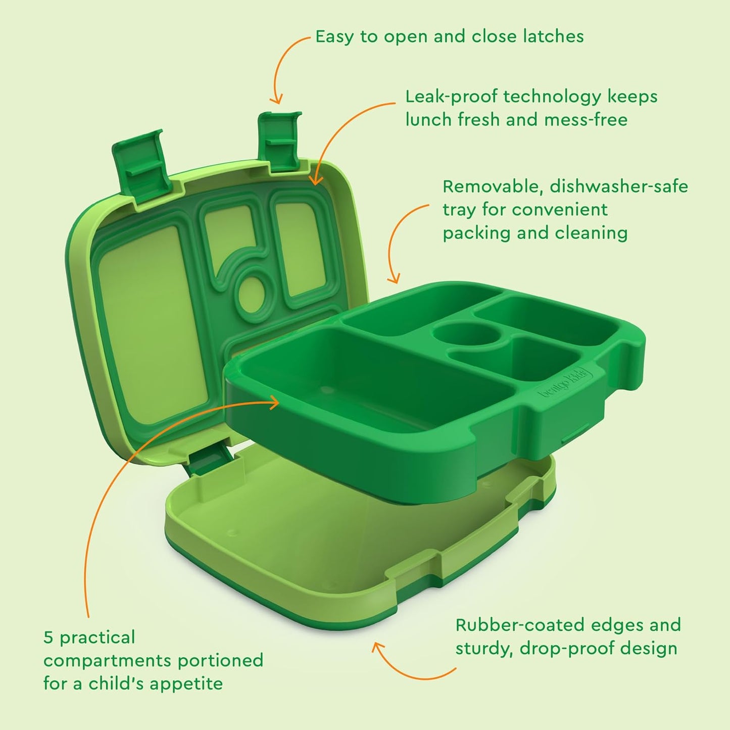 Bentgo Kids Prints Leak-Proof, 5-Compartment Bento-Style Kids Lunch Box - Ideal Portion Sizes for Ages 3 to 7 - BPA-Free, Dishwasher Safe, Food-Safe Materials - 2021 Collection (Llamas)