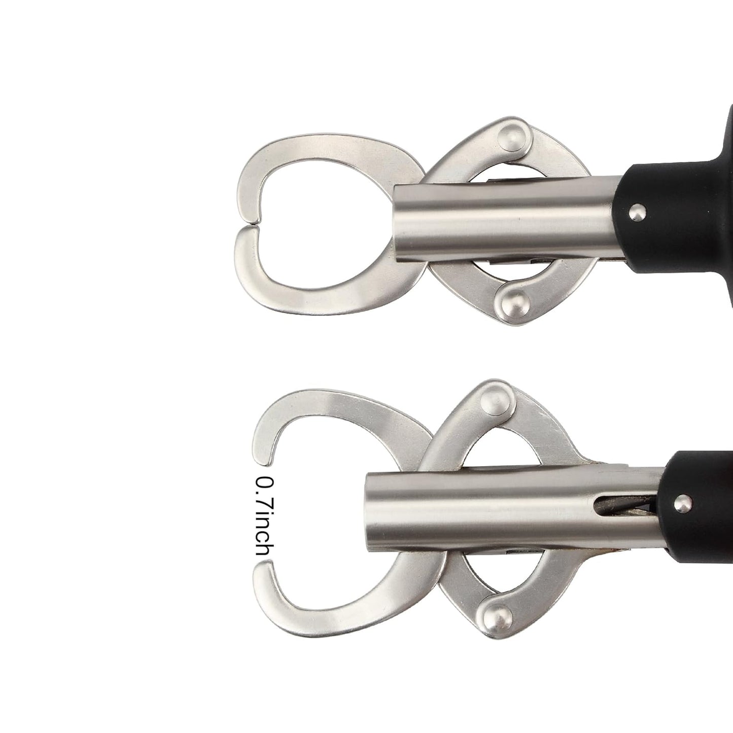 Crazy Shark Portable Stainless Steel Fish Lip Grabber Gripper Grip Tool Fish Holder Tackle EVA Handle 40lbs (Dark Gray)