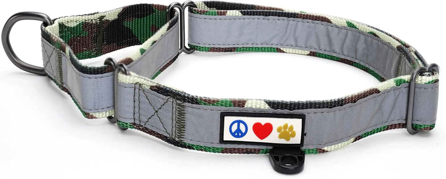 Pawtitas Chain Martingale Dog Collar Puppy Collar Reflective Dog Collar Training Dog Collar Behavioral Dog Chain Collar Collar Medium Dog Collar Green Dog Collar