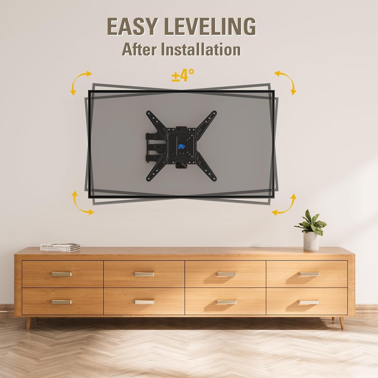 Mounting Dream TV Wall Mount for Most 26-55" TVs, TV Mount Full Motion with Swivel Articulating Arm, Perfect Center Design Wall Mount TV Bracket, up to VESA 400x400mm and 77 lbs Loading MD2418-MX
