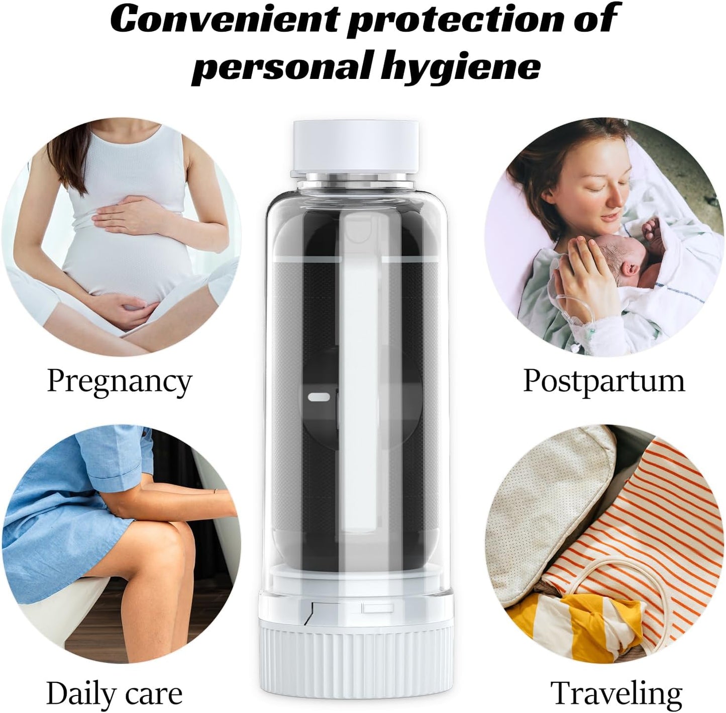 VITCOCO Portable Bidet for Travel, Rechargeable Travel Handheld Sprayer with 2 Bottles, Storage Bag, Pressure Modes, Electric Bidet with Gift Kit for Women/Men, Postpartum Care, Hygiene Cleaning