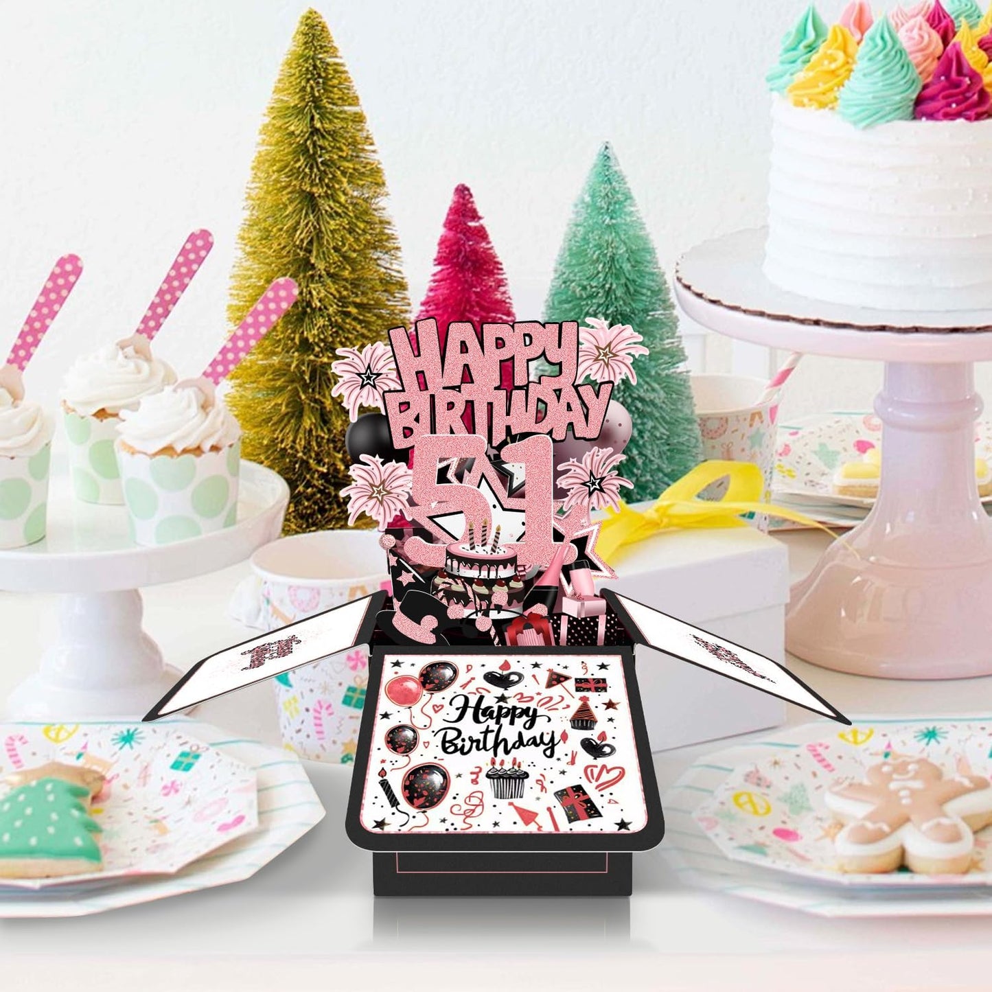 70th Birthday Card, 70th Birthday Decorations for Women Men, Happy Birthday 3D Cards for 70 Year Old Grandpa Grandma, Birthday Gift Box for Mother Dad