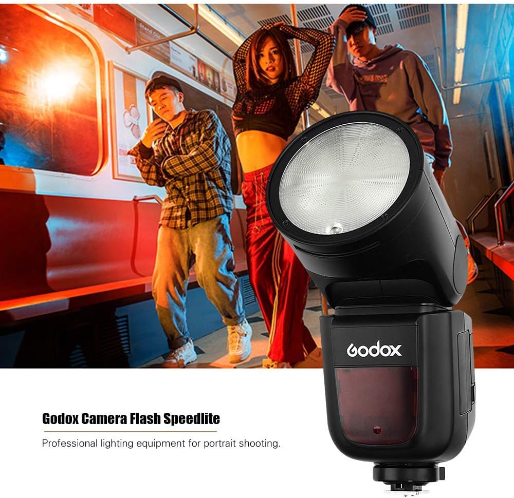 GODOX V1Pro-C 2.4G Wireless Camera Flash Speedlite with Detachable Sub Flash 1/8000s HSS 1.3s Recycle Time M/TTL Flash Mode 10 Levels Brightness Type-c Powered Compatible with Canon EOS Cameras