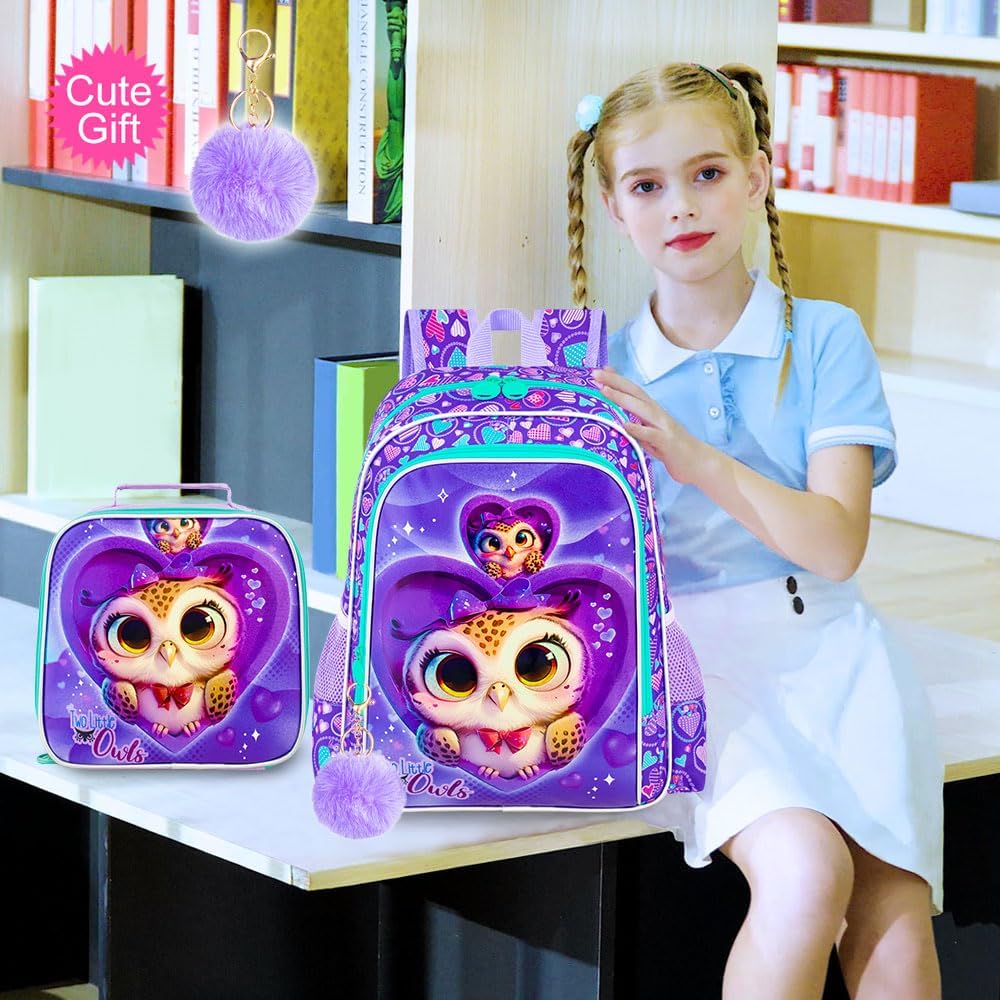 3pcs Backpack for Boys and Girls, 16” Kids Kindergarten Bookbag with Lunch Box, Cute Elementary Backpacks for Boy Girl