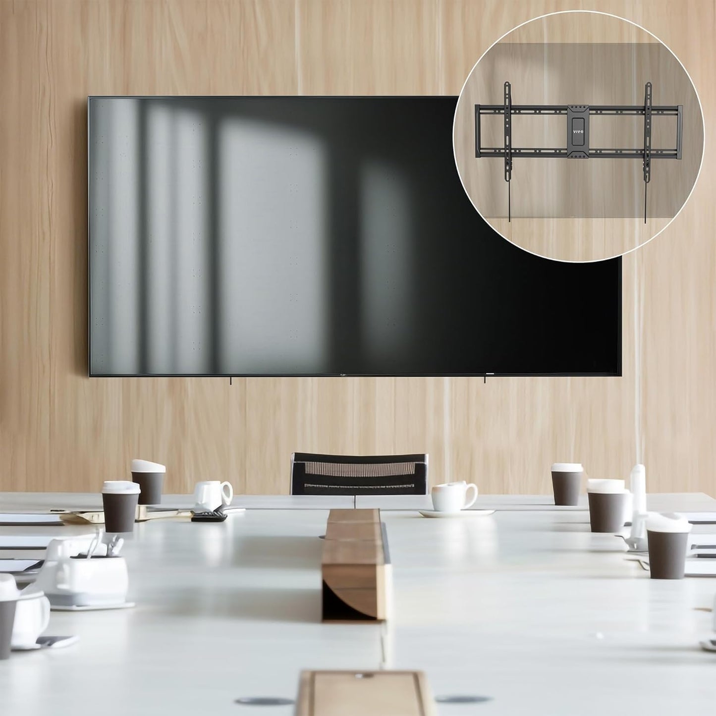 VIVO Extra Large Heavy Duty 43 to 100 inch LCD LED Curved and Flat Panel Screen, TV Wall Mount Bracket with Max 800x400mmmm VESA, Black, MOUNT-VW100F