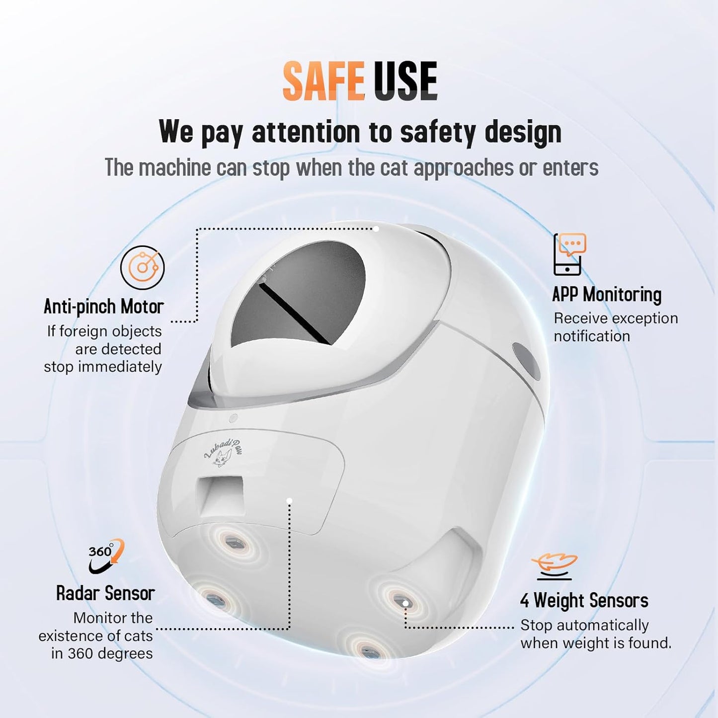 Lubadipaw Self Cleaning Automatic Cat Litter Box, Litiere Pour Chat Autonettoyant, Kitty Boxie Litter Robot for Cats, Cloud Control Scoopfree Pet Litterbox