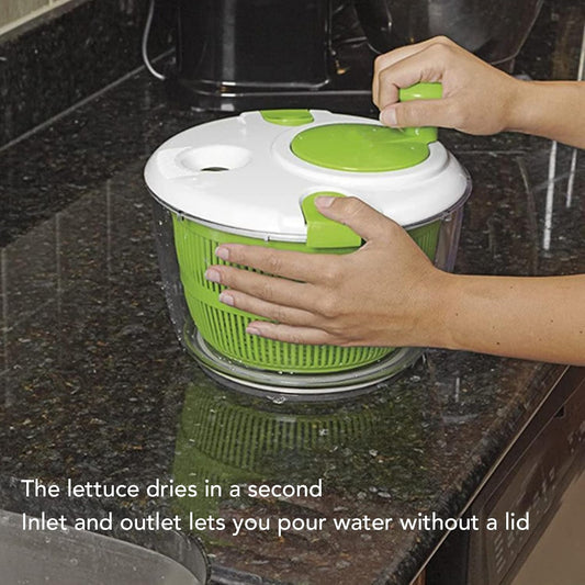 QANYEGN Salad Spinner, Hand Cranking Vegetable Spinner, Multifunctional Lettuce Greens Dryer, for Kitchen Tool - PuriLite