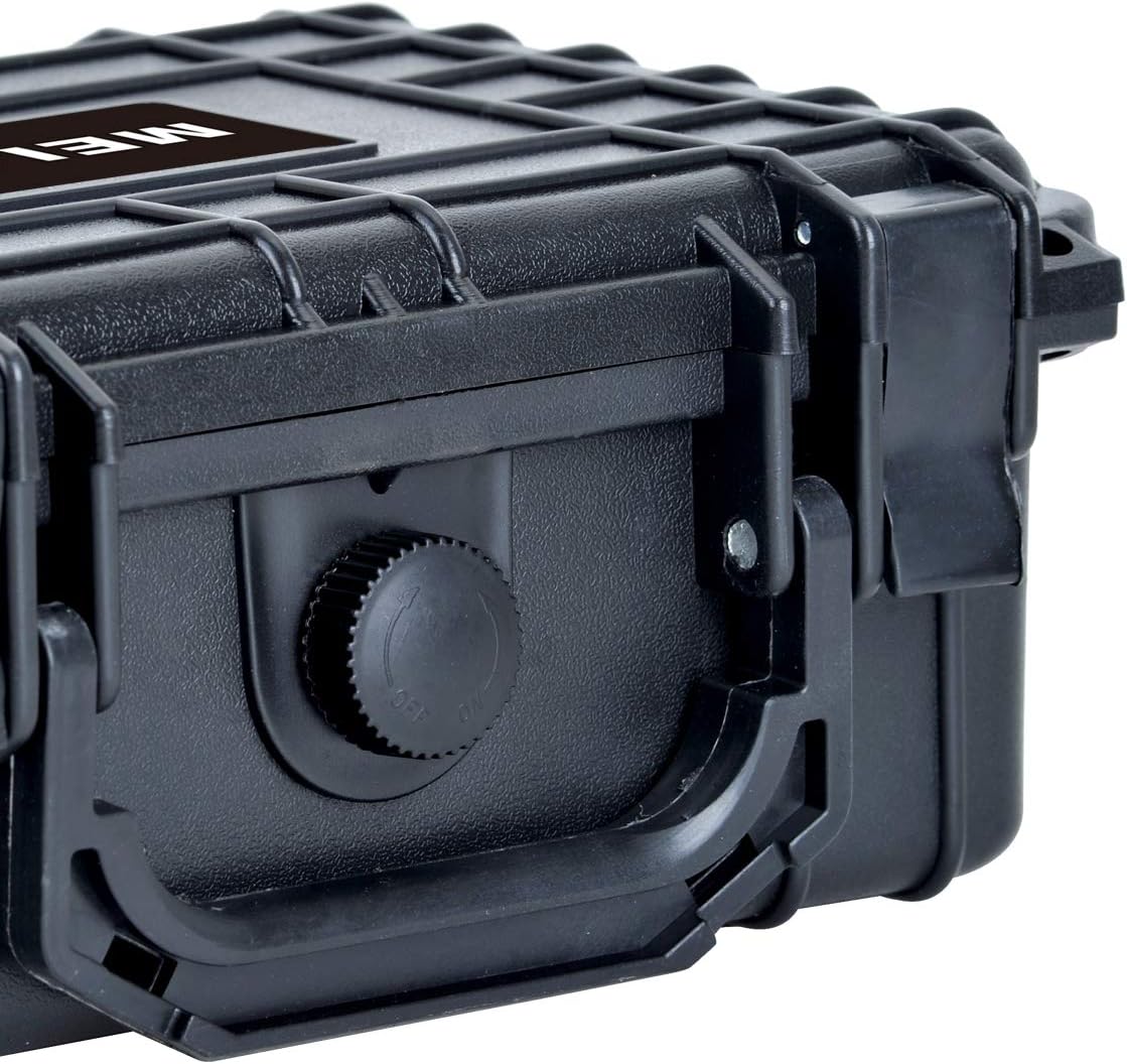 MEIJIA Portable All Weather Waterproof Protective Hard Case,Camera Case with Customizable Fit Foam, Fit use of Drones, Cameras, Equipments, 8.12"x6.56"x3.56" (Black)