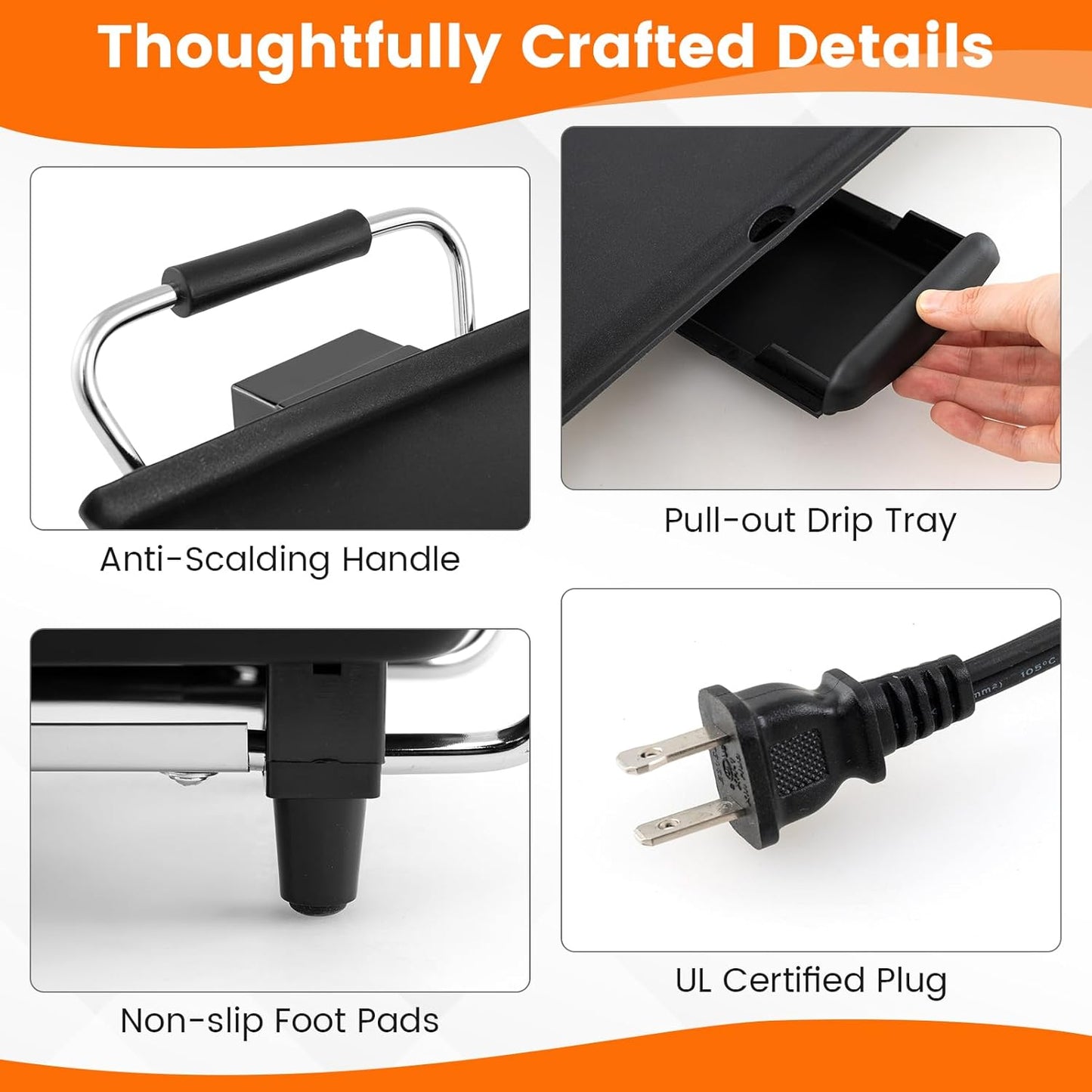 DORTALA 39.5" Electric Griddle, Portable Teppanyaki Grill for 10-12 Person with 2 Cooking Surface, Thermostat Control, Insulated Handles & Drip Tray, Indoor Outdoor BBQ Grill for Party, Camping & RV