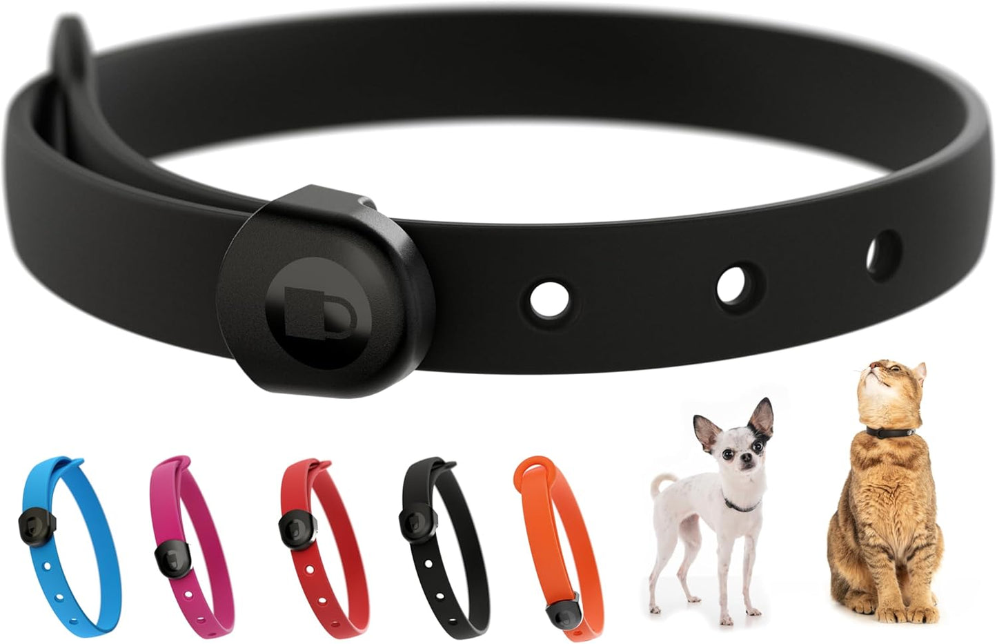 Waterproof Dog Collar - Durable, Comfortable and Adjustable Silicone Dog Collar with Wear Resistant Buckle and ID Tag Ring for Small Dogs by Nuvuq (Black, Small)