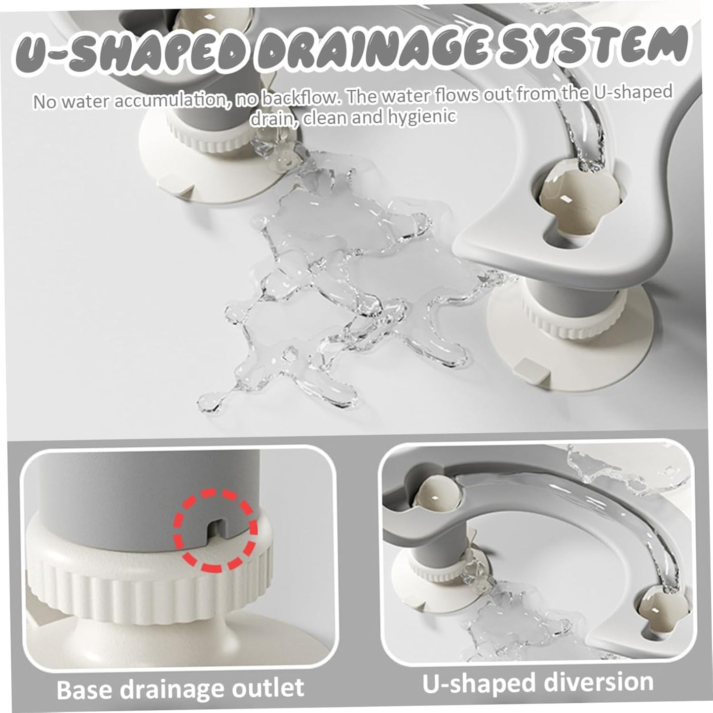 Baby Bathtub, Adjustable Soft Non Slip U Shaped Drainage Baby Bath Support With Suckers For Babies 0-12 Months Home Use