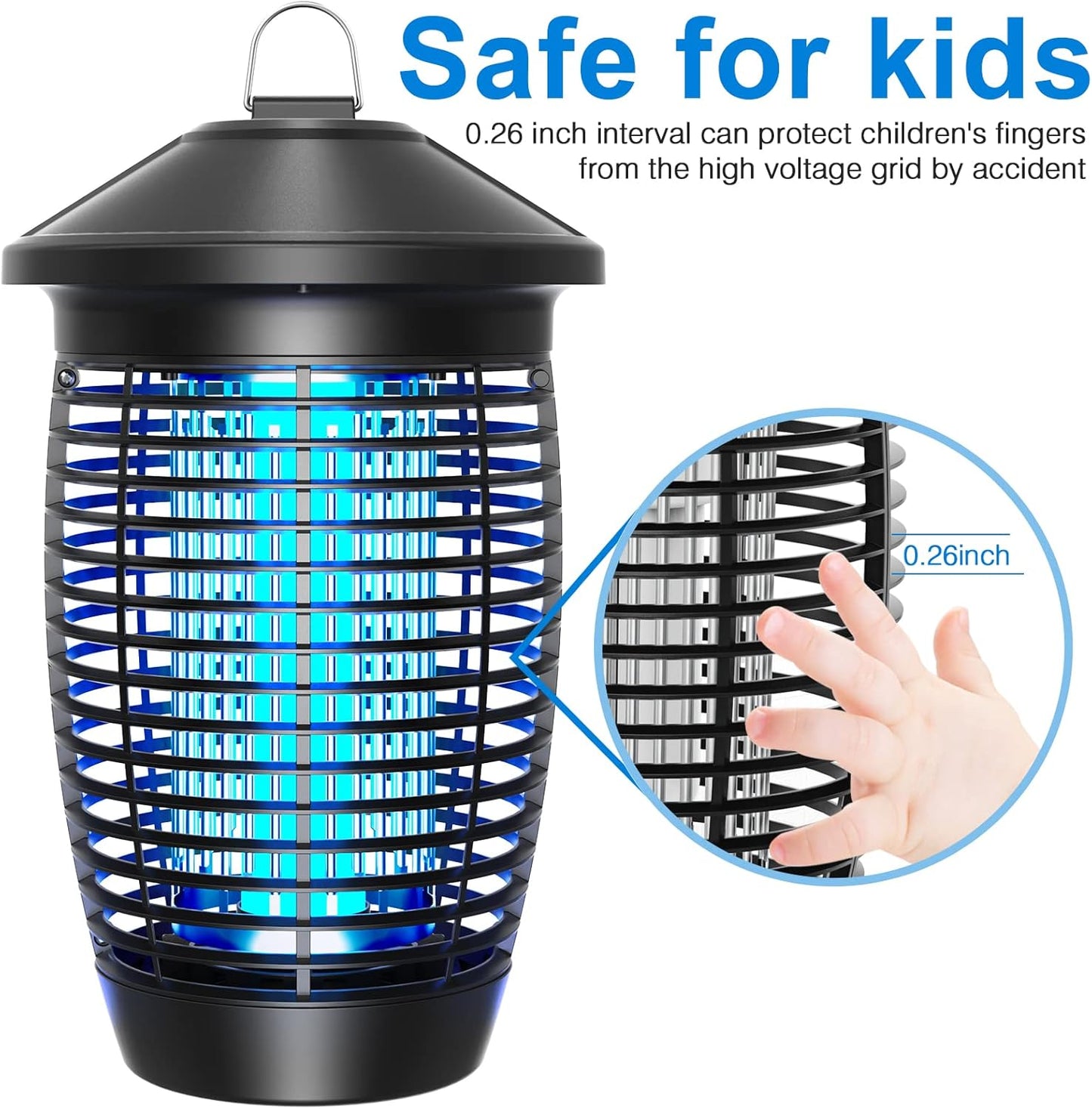 PALONE Bug Zapper Lamp 4500V 20W Light Electric Shock Pest, Electronic Bug Zapper Electric Shock Pest, Plug-in Bulbs Used in Homes,Gardens, Suitable for Indoor and Outdoor Waterproof