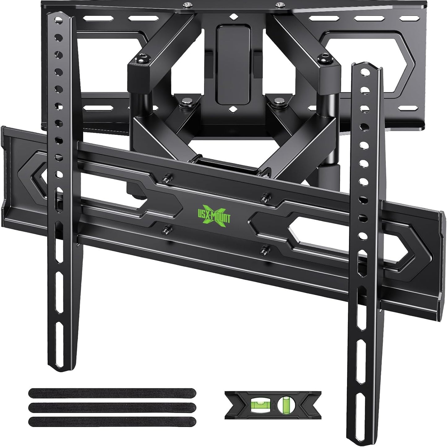 USX MOUNT UL Listed Full Motion TV Wall Mount for Most 32-70 inch TVs up to 110lbs, Wall Mount TV Bracket with Dual Swivel Articulating Arms, Max VESA 400x400mm and 16" Wood Studs, XMM021