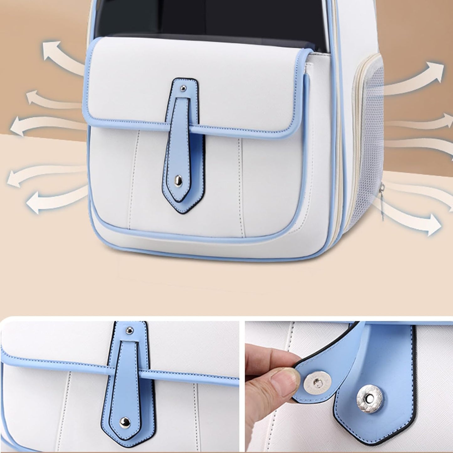Cat Carrier Cat Backpack Carrier, Large Pet Carrier, Dog and Small Pet, Breathable Cat Bag Carrier Used in Car, Hiking, Cycling Travel