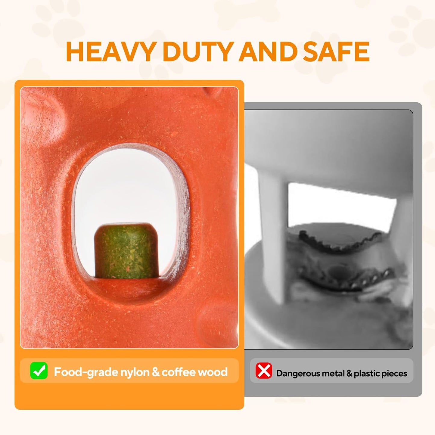 LIFLIX Cute Carrot Bully Stick Holder for Medium Large Breeds, Heavy Duty Dog Chew Holder, Safety Device to Prevent Choking