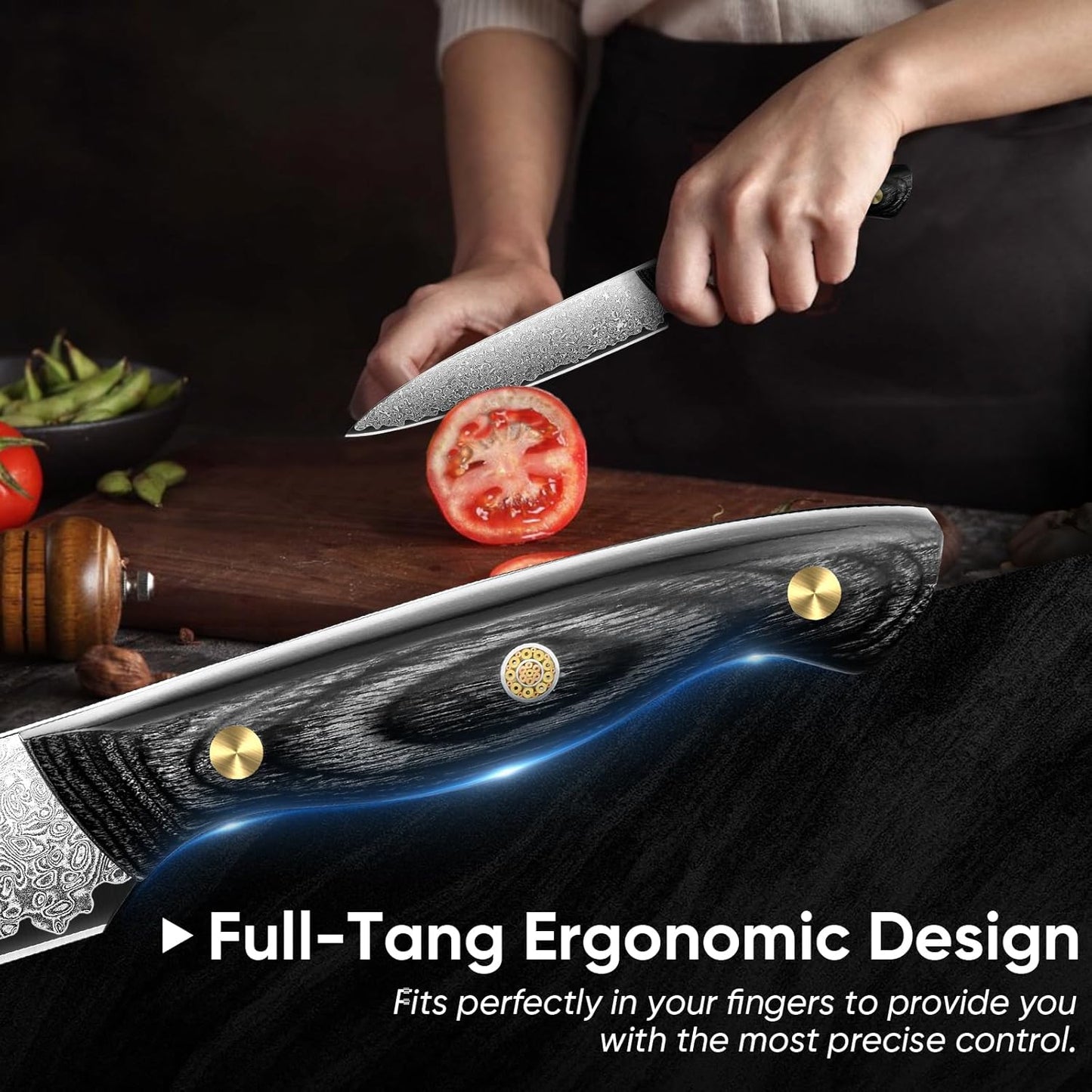 Purple Dragon Damascus Fish Fillet Knife - 7 inch Flexible Boning Knife with VG10 Core, Kitchen Slicing Knife with Full Tang Handle, Birthday Dad Mom Gift