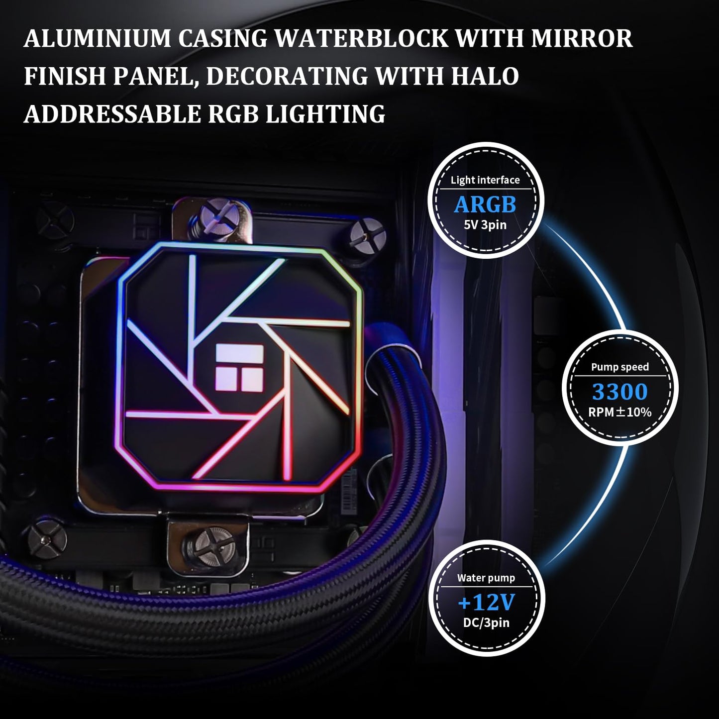 Thermalright Aqua Elite 240 V3 Liquid CPU Cooler, AIO Pump Head Speed up to 3300RPM, TL-C12B-S V2×2 PWM Fans,for AMD/AM4/AM5, Intel LGA1150/1151/1200/2011/1700, Computer CPU Aio Cooler