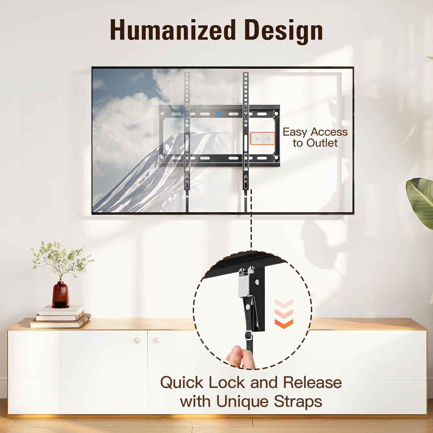 Mounting Dream TV Wall Mounts for Most 26-60" LED, LCD, OLED, Plasma Flat Screen TVs, Tilting TV Mount Low Profile up to VESA 400 x 400mm and 88 LBS Loading MD2268-MK